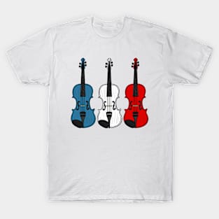 Violin French Flag Violinist Musician France T-Shirt